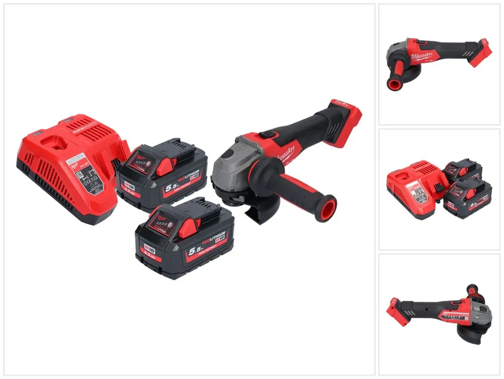 Sonderangebot Milwaukee M18 FSAG125X-552 Akku Winkelschleifer 18 V 125 mm Brushless + 2x Akku 5,5 Ah + Ladegerät