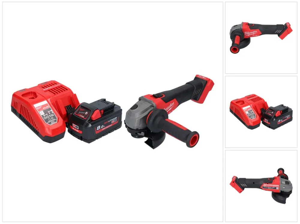 Markenprodukt Milwaukee M18 FSAG125X-801 Akku Winkelschleifer 18 V 125 mm Brushless + 1x Akku 8,0 Ah + Ladegerät