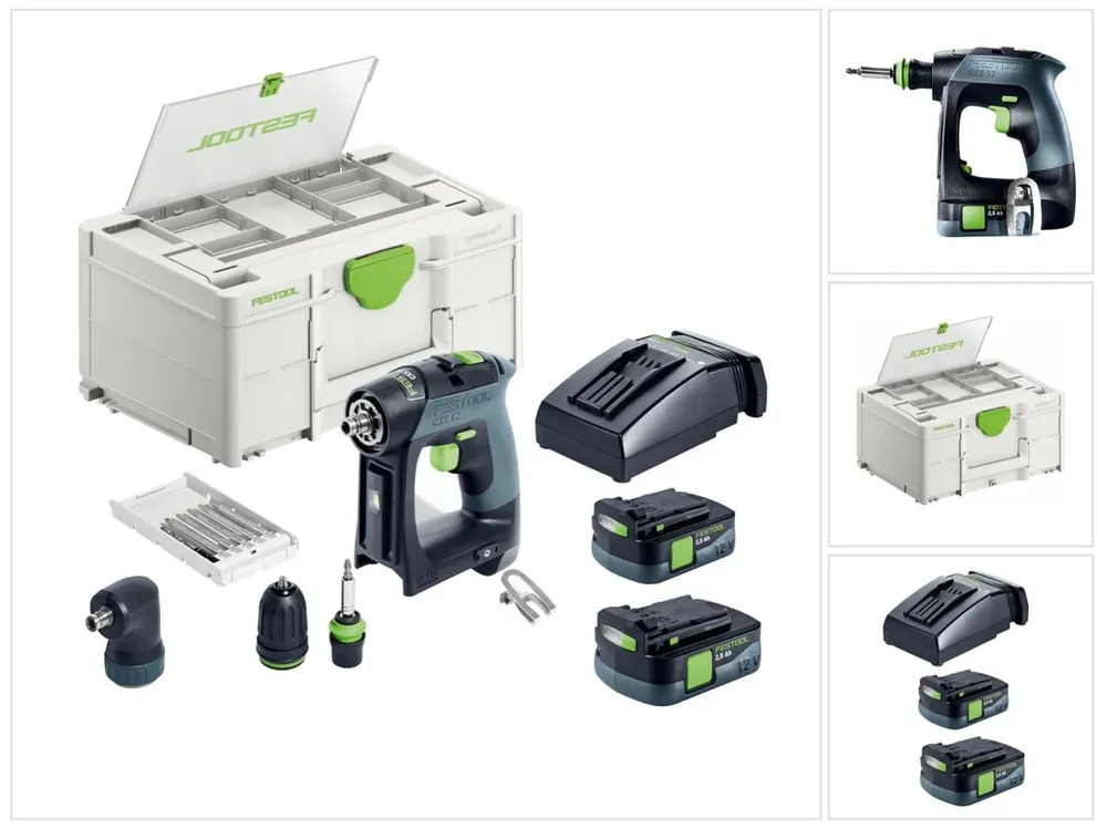 Schnäppchen Festool CXS 12 2,5-Set Akku Bohrschrauber 12 V 30 Nm Brushless ( 576865 ) + 2x Akku 2,5 Ah + Ladegerät + Bitset + Systainer