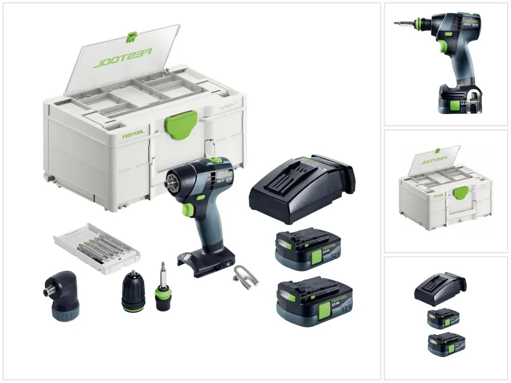 Festool TXS 12 2,5-Set Akku Bohrschrauber 12 V 30 Nm Brushless ( 576874 ) + 2x Akku 2,5 Ah + Ladegerät + Bitset + Systainer Neu