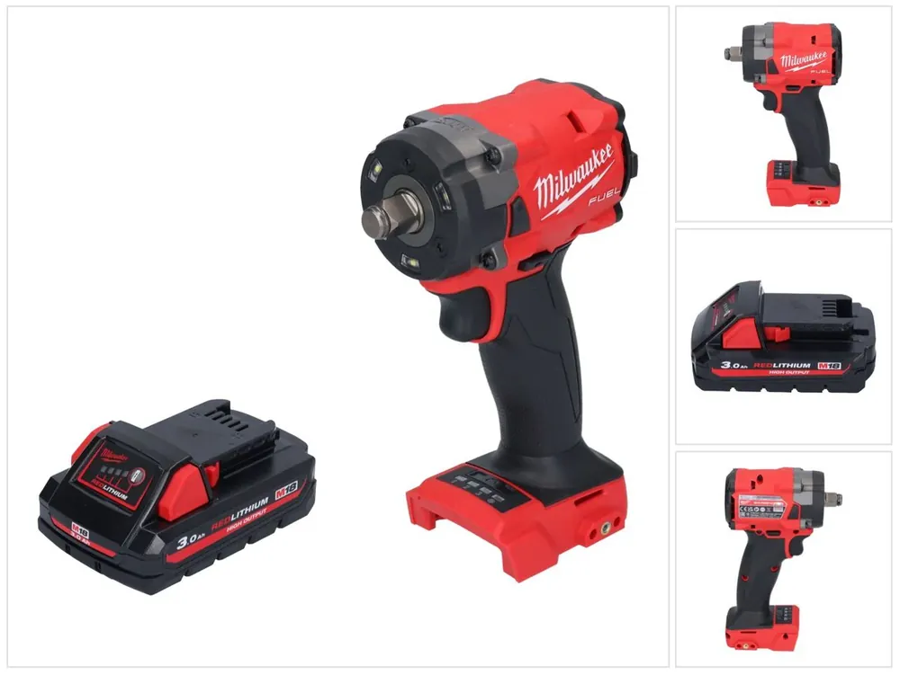 Versand Am Gleichen Tag Milwaukee M18 FIW2F12-301 Akku Schlagschrauber 18 V 339 Nm 1/2" Brushless + 1x Akku 3,0 Ah - ohne Ladegerät