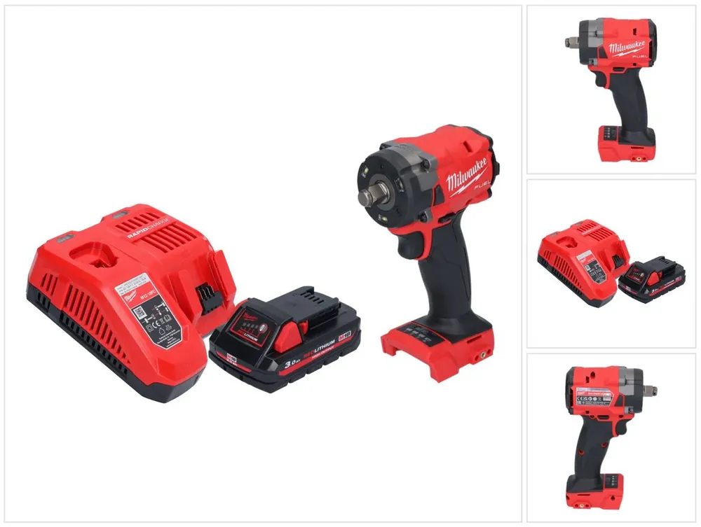 Direktkauf Milwaukee M18 FIW2F12-301 Akku Schlagschrauber 18 V 339 Nm 1/2" Brushless + 1x Akku 3,0 Ah + Ladegerät