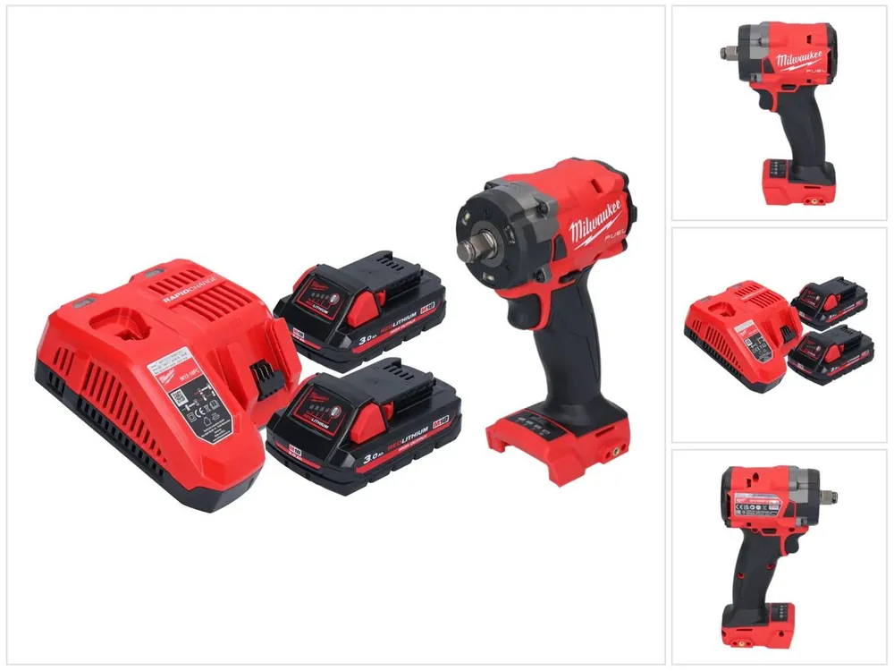 Top-Seller Milwaukee M18 FIW2F12-302 Akku Schlagschrauber 18 V 339 Nm 1/2" Brushless + 2x Akku 3,0 Ah + Ladegerät