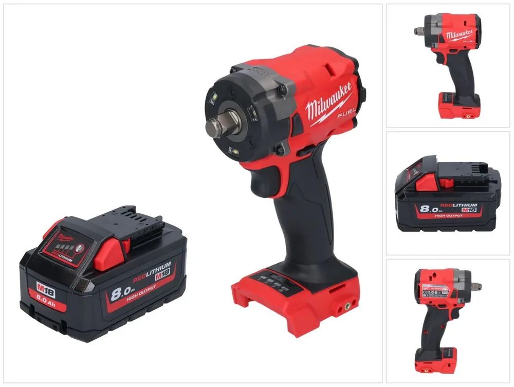 Kracherpreis Milwaukee M18 FIW2F12-801 Akku Schlagschrauber 18 V 339 Nm 1/2" Brushless + 1x Akku 8,0 Ah - ohne Ladegerät