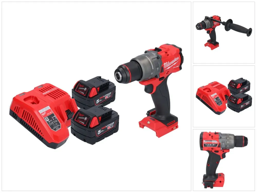 Milwaukee M18 FPD3-502 Akku Schlagbohrschrauber 18 V 158 Nm Brushless + 2x Akku 5,0 Ah + Ladegerät Markenware