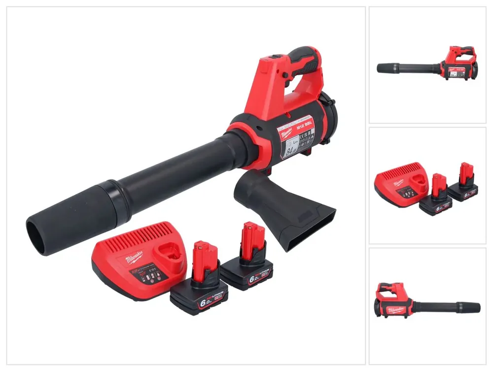 Milwaukee M12 BBL-602 Akku Gebläse 12 V + 2x Akku 6,0 Ah + Ladegerät Begrenztes Angebot
