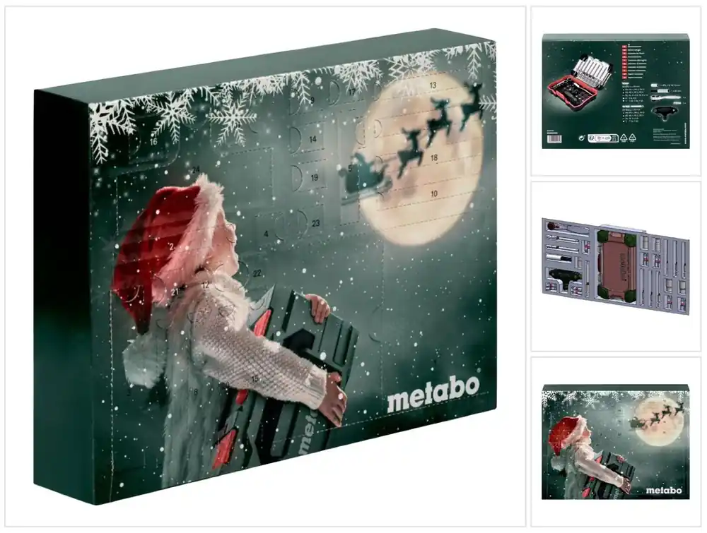 Metabo Adventskalender mit 31 tlg. Werkzeug Set ( 626694000 ) Bits / Stecknüsse / Ratsche Bestpreis