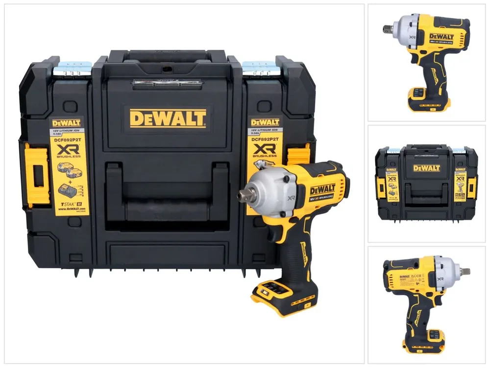 Bestpreis DeWalt DCF 892 NT Akku Schlagschrauber 18 V 813 Nm 1/2" Brushless + TSTAK - ohne Akku, ohne Ladegerät