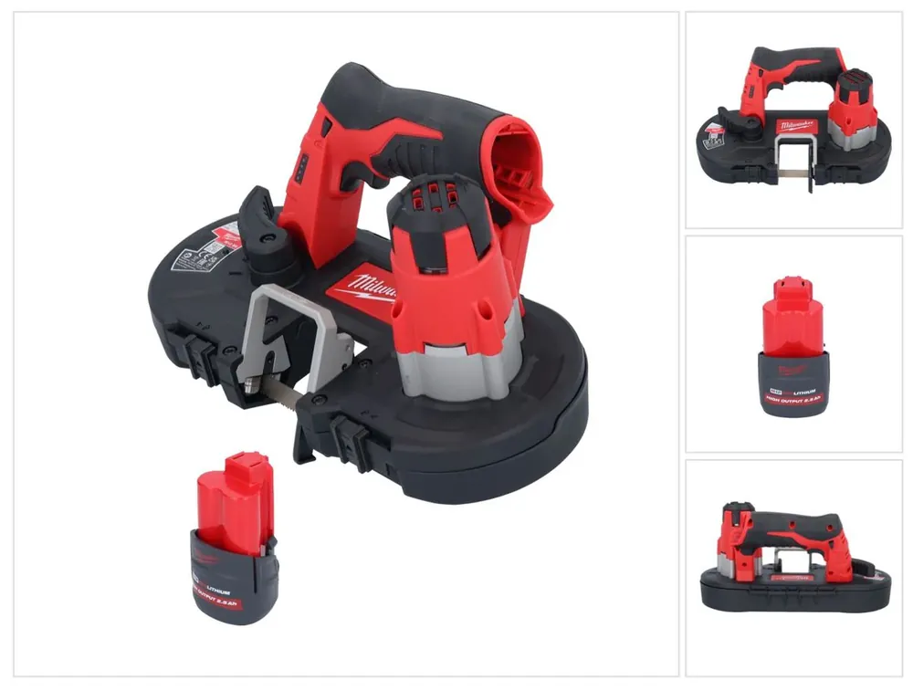 Milwaukee M12 BS-251 Akku Bandsäge 12 V 41 x 41 mm + 1x Akku 2,5 Ah - ohne Ladegerät Neue Ware