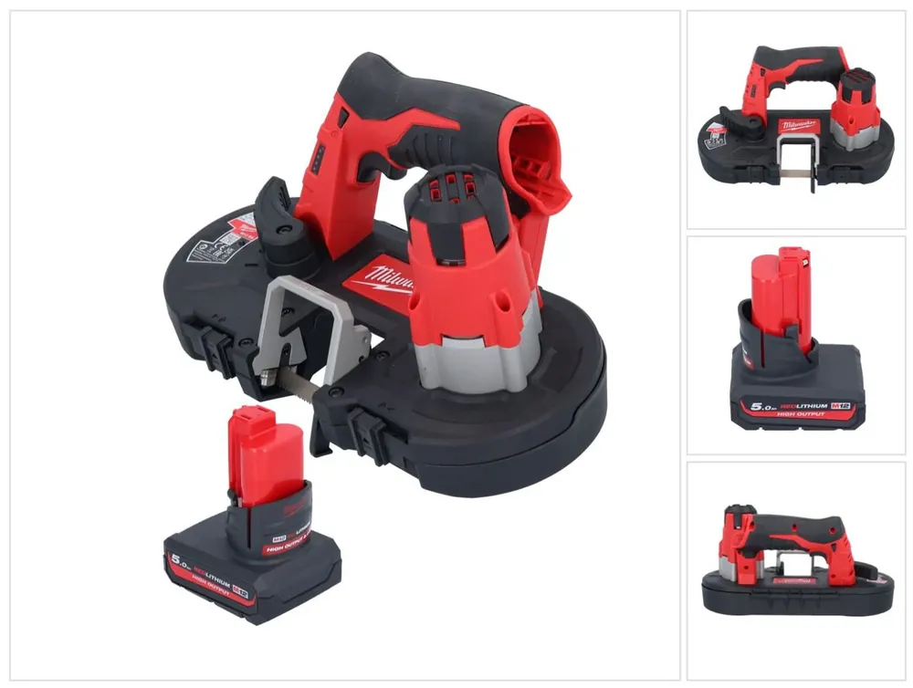Top-Angebot Milwaukee M12 BS-501 Akku Bandsäge 12 V 41 x 41 mm + 1x Akku 5,0 Ah - ohne Ladegerät