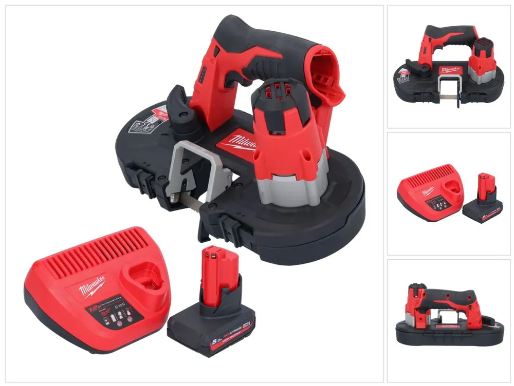 Milwaukee M12 BS-501 Akku Bandsäge 12 V 41 x 41 mm + 1x Akku 5,0 Ah + Ladegerät Neuheit