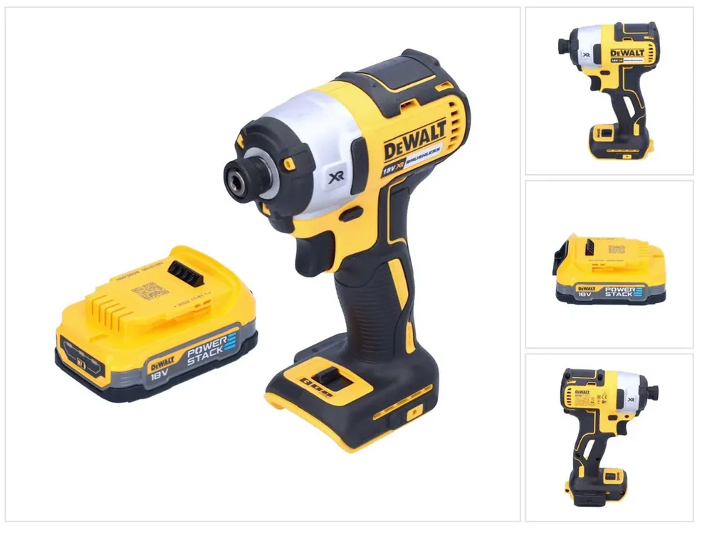Günstig DeWalt DCF 887 N Akku Schlagschrauber 18 V 205 Nm 1/4" Brushless + 1x Akku 1,7 Ah - ohne Ladegerät