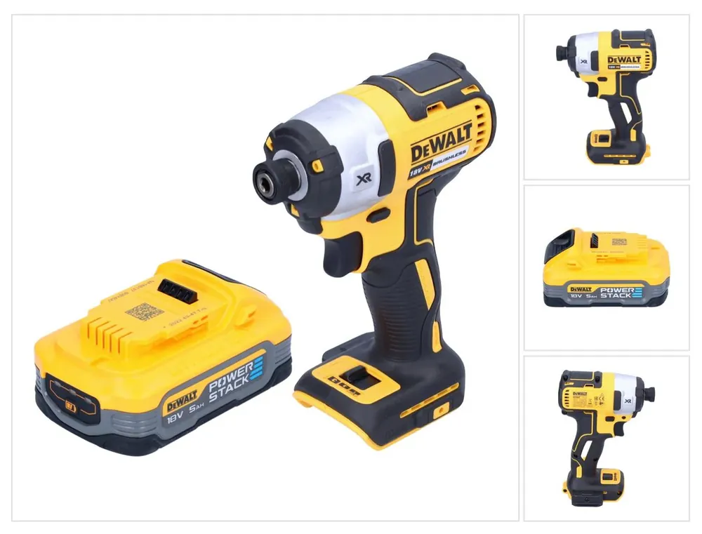 DeWalt DCF 887 N Akku Schlagschrauber 18 V 205 Nm 1/4" Brushless + 1x Akku Powerstack 5,0 Ah - ohne Ladegerät Bestseller