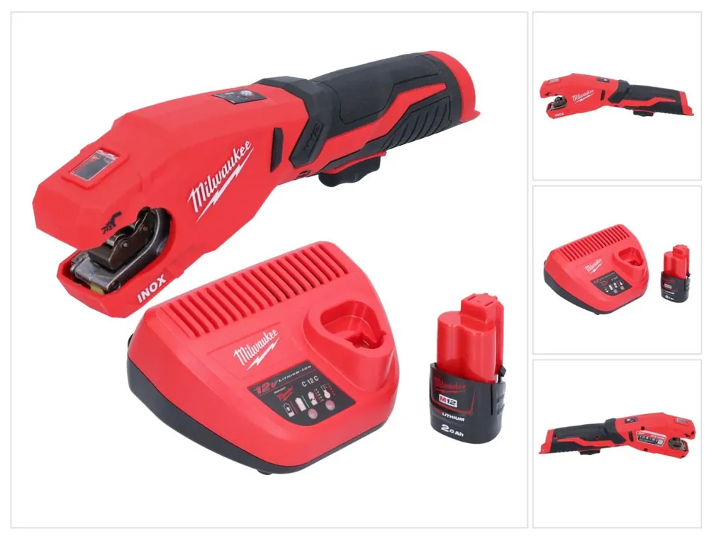 Milwaukee M12 PCSS-201 Akku Edelstahl Rohrabschneider 12 V 12 - 28 mm + 1x Akku 2,0 Ah + Ladegerät Preis Gesenkt