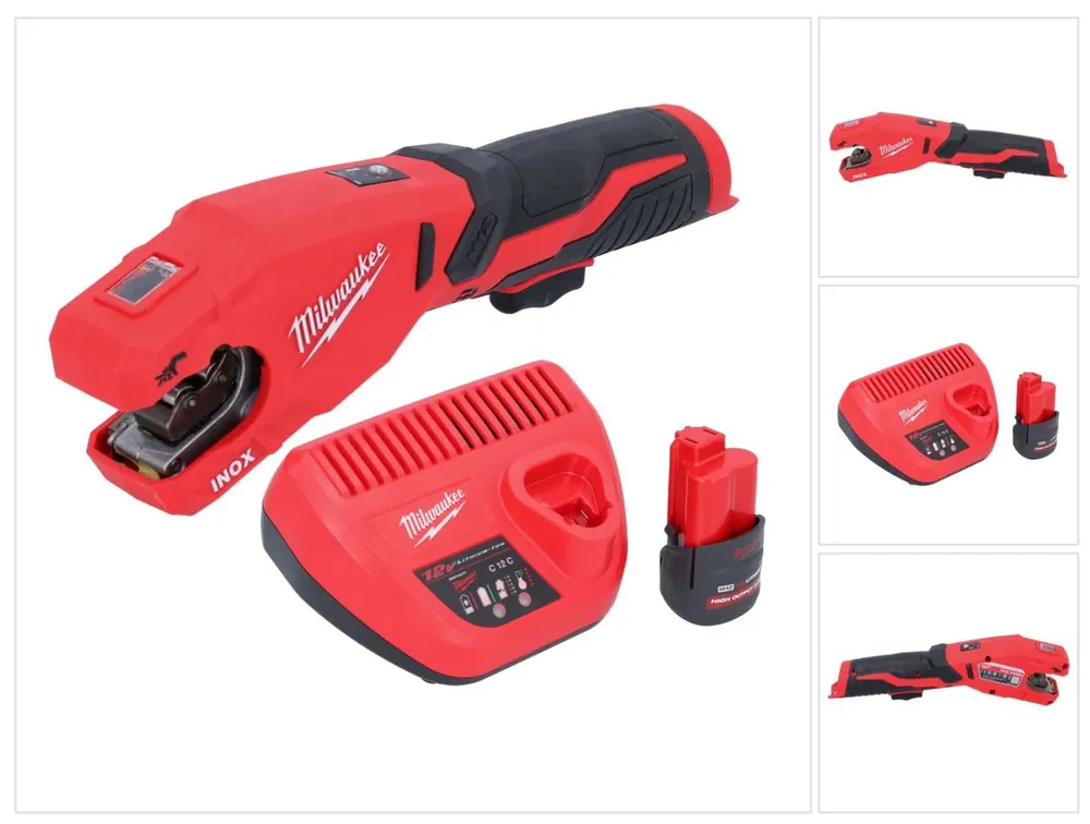 Nur Heute Milwaukee M12 PCSS-251 Akku Edelstahl Rohrabschneider 12 V 12 - 28 mm + 1x Akku 2,5 Ah + Ladegerät
