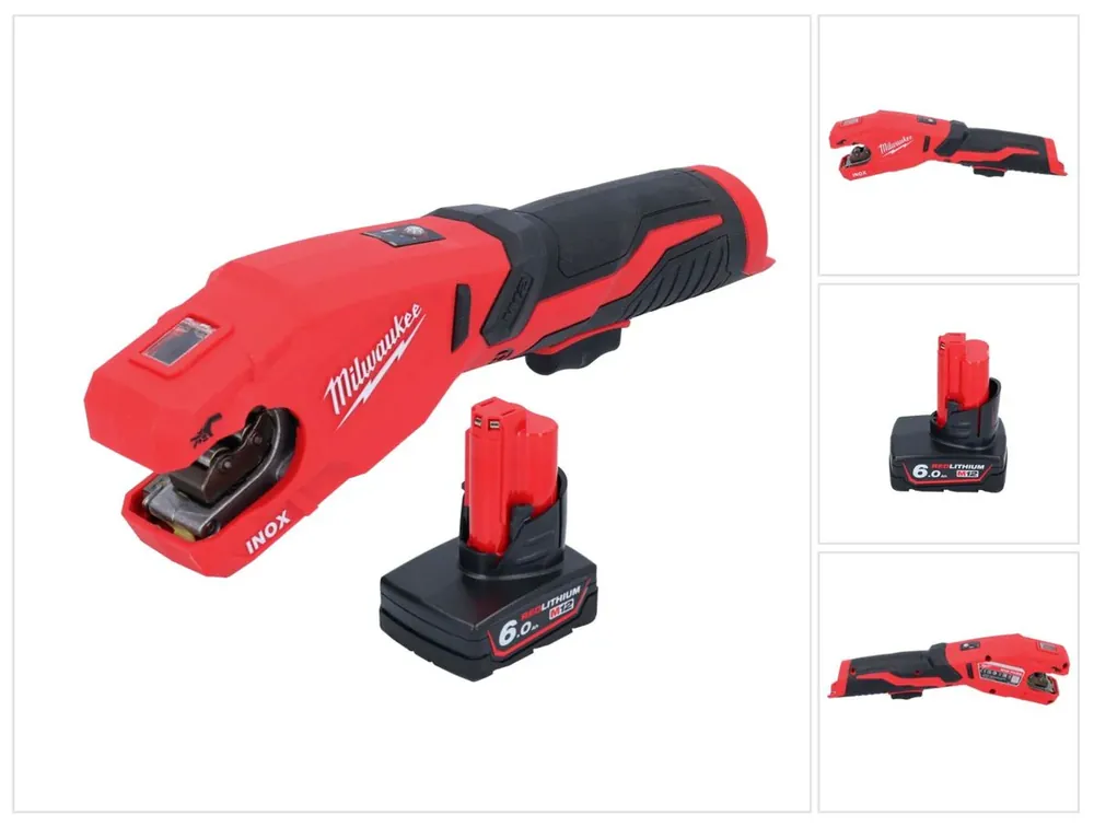 Echt Milwaukee M12 PCSS-601 Akku Edelstahl Rohrabschneider 12 V 12 - 28 mm + 1x Akku 6,0 Ah - ohne Ladegerät