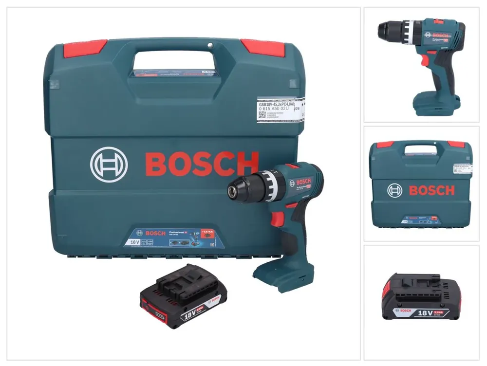 Sofort Bestellen Bosch GSB 18V-45 Professional Akku Schlagbohrschrauber 18 V 45 Nm Brushless + 1x Akku 2,0 Ah + L-Case - ohne Ladegerät