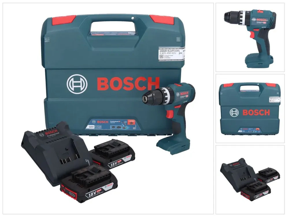Billig Bosch GSB 18V-45 Professional Akku Schlagbohrschrauber 18 V 45 Nm ( 06019K3302 ) Brushless + 2x Akku 2,0 Ah + Ladegerät + L-Case