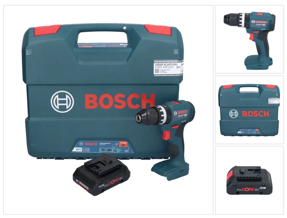 Bosch GSB 18V-45 Professional Akku Schlagbohrschrauber 18 V 45 Nm Brushless + 1x ProCORE Akku 4,0 Ah + L-Case - ohne Ladegerät Billig