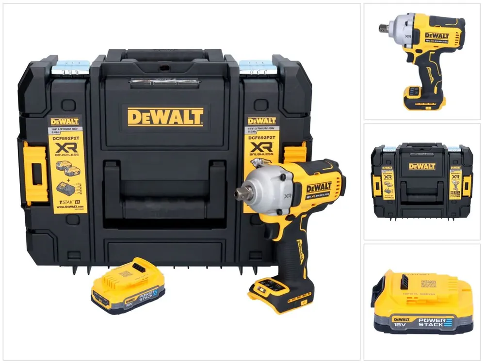 Solange Der Vorrat Reicht DeWalt DCF 892 NT Akku Schlagschrauber 18 V 813 Nm 1/2" Brushless + 1x Akku 1,7 Ah + TSTAK - ohne Ladegerät