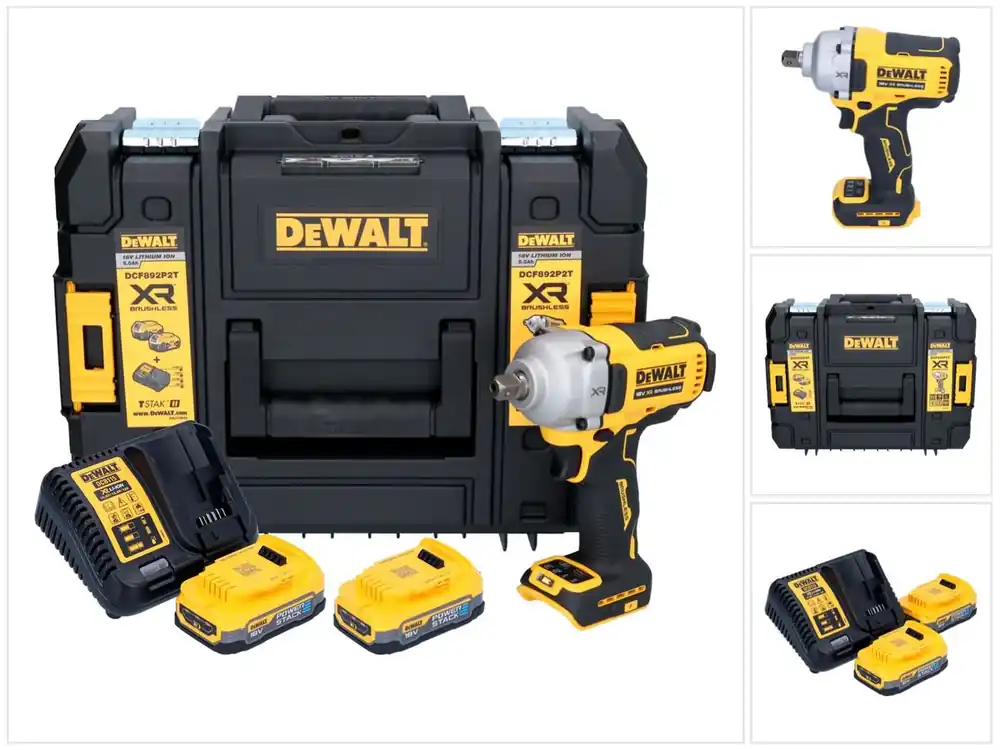 DeWalt DCF 892 E2T Akku Schlagschrauber 18 V 813 Nm 1/2" Brushless + 2x Akku 1,7 Ah + Ladegerät + TSTAK Heißes Angebot