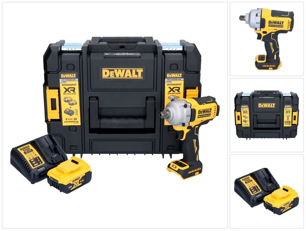 DeWalt DCF 892 P1T Akku Schlagschrauber 18 V 813 Nm 1/2" Brushless + 1x Akku 5,0 Ah + Ladegerät + TSTAK Neu