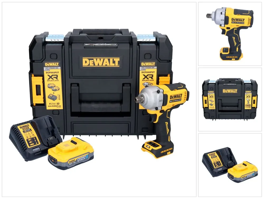 DeWalt DCF 892 H1T Akku Schlagschrauber 18 V 813 Nm 1/2" Brushless + 1x Powerstack Akku 5,0 Ah + Ladegerät + TSTAK Direkt Vom Hersteller