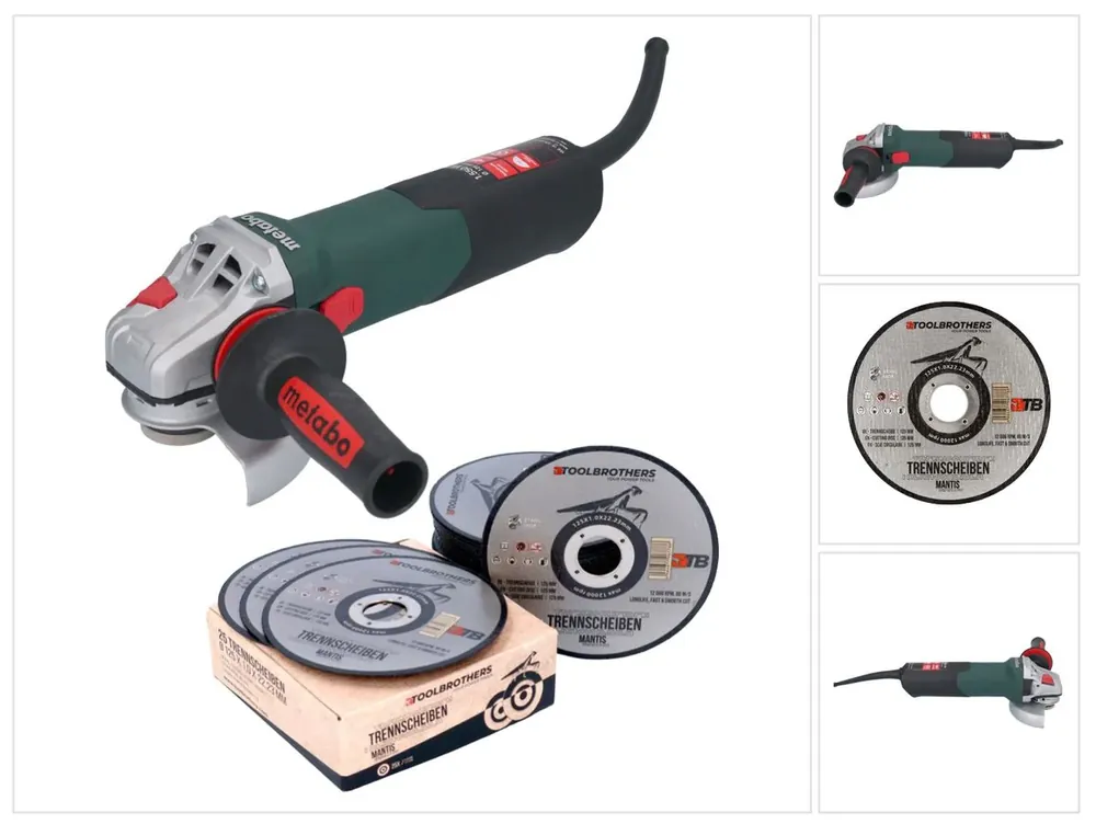 Metabo WE 15-125 Quick Winkelschleifer 1550 W 125 mm + 25x Toolbrothers MANTIS Trennscheibe Billig