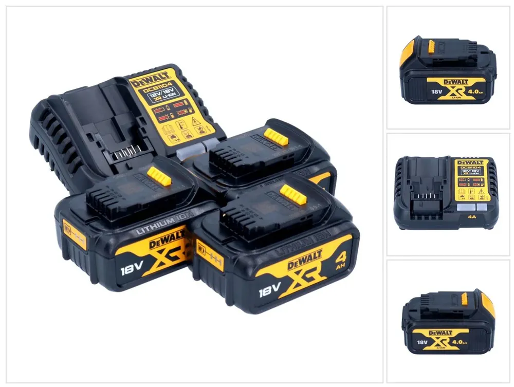 Neu DeWalt DCB 1104 M3 Akku Starter Set 12 V / 18 V 3x Akku 4,0 Ah + DCB 1104 Ladegerät