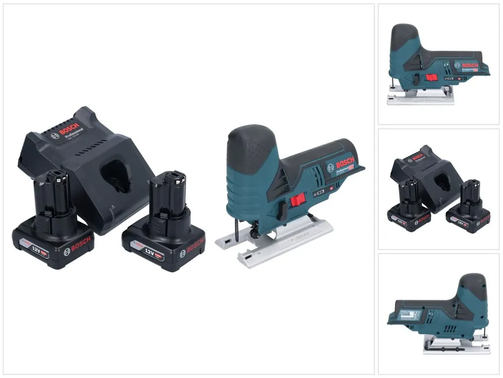 Neu Bosch GST 12V-70 Professional Akku Stichsäge 12 V 70 mm + 2x Akku 6,0 Ah + Ladegerät