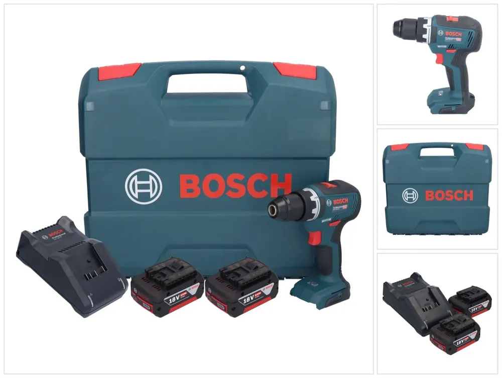Bosch GSR 18V-55 Professional Akku Bohrschrauber 18 V 55 Nm Brushless + 2x Akku 5,0 Ah + Ladegerät + L-Case Markenware