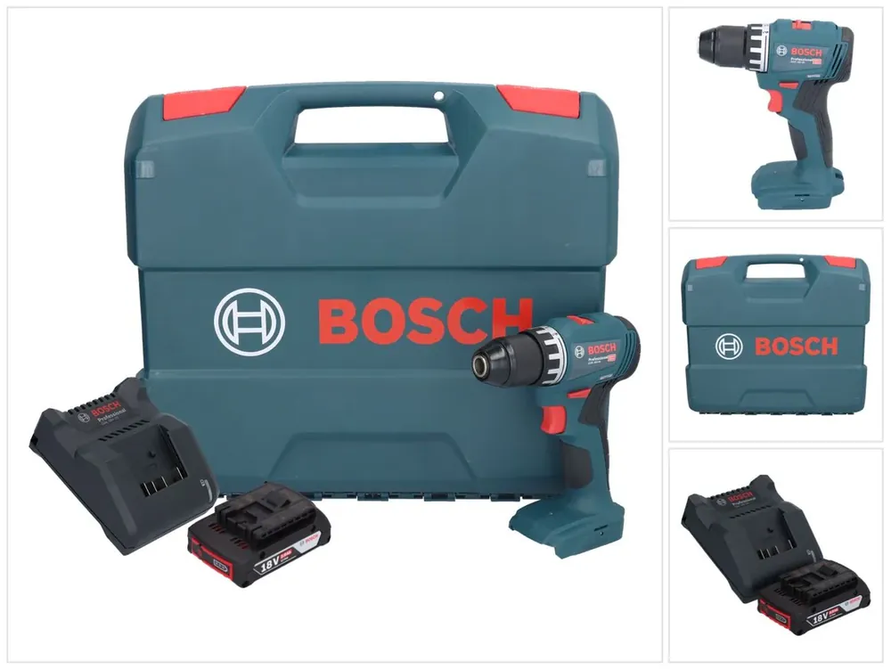 Bosch GSR 18V-45 Professional Akku Bohrschrauber 18 V 45 Nm Brushless + 1x Akku 2,0 Ah + Ladegerät + L-Case Highlight