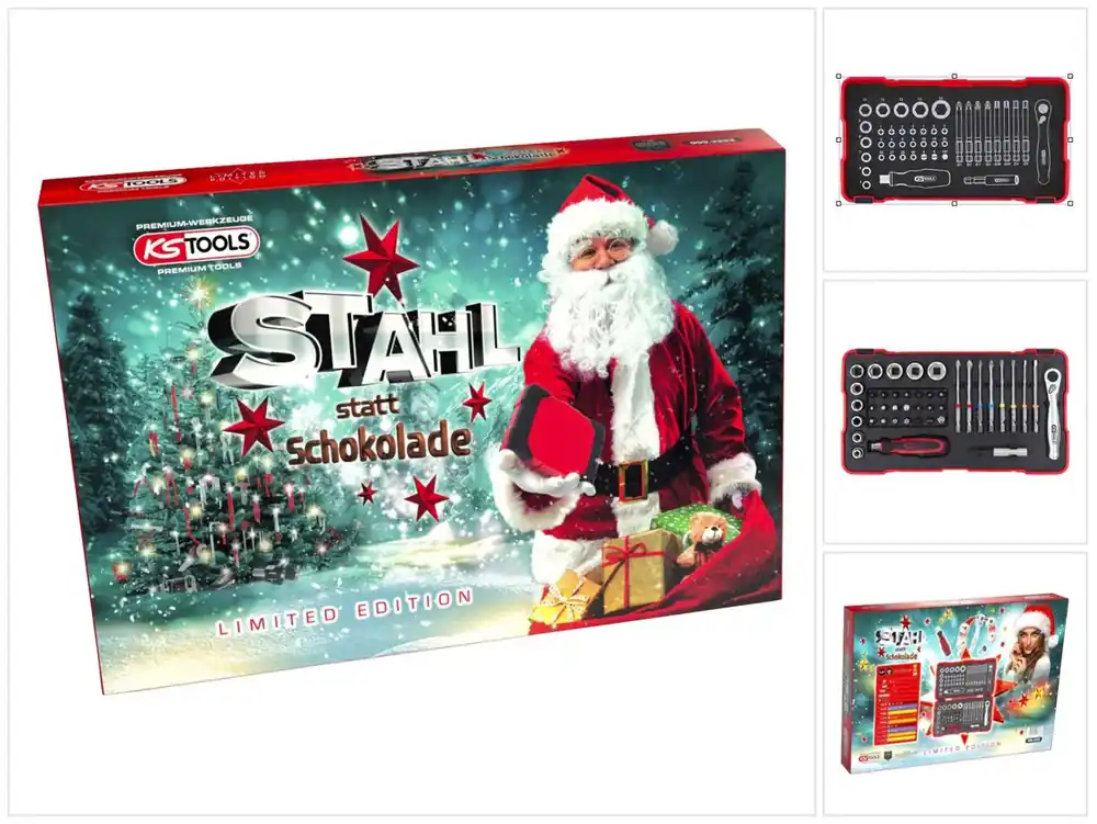 KS Tools Adventskalender „Stahl statt Schokolade“ 2023 mit 42 tlg. 1/4" Torsions Bit Set ( 999.2222 ) Neu Im Sortiment