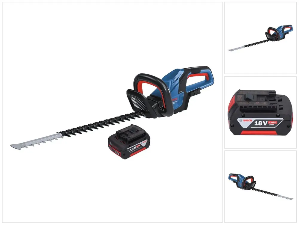 Sonderaktion Bosch GHE 18V-60 Professional Akku Heckenschere 18 V 60 cm Brushless + 1x Akku 5,0 Ah - ohne Ladegerät