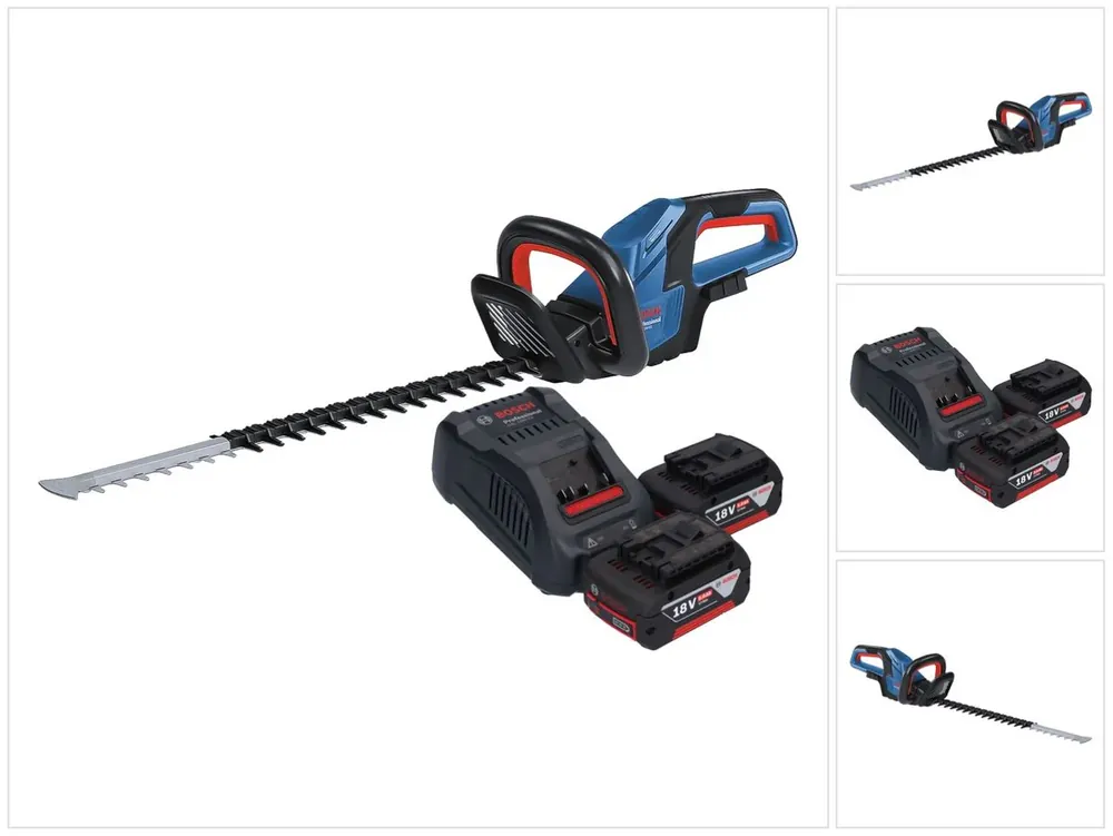 Bosch GHE 18V-60 Professional Akku Heckenschere 18 V 60 cm Brushless + 2x Akku 5,0 Ah + Ladegerät Expressversand