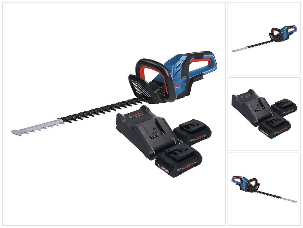 Neue Kollektion Bosch GHE 18V-60 Professional Akku Heckenschere 18 V 60 cm Brushless + 2x ProCORE Akku 4,0 Ah + Ladegerät