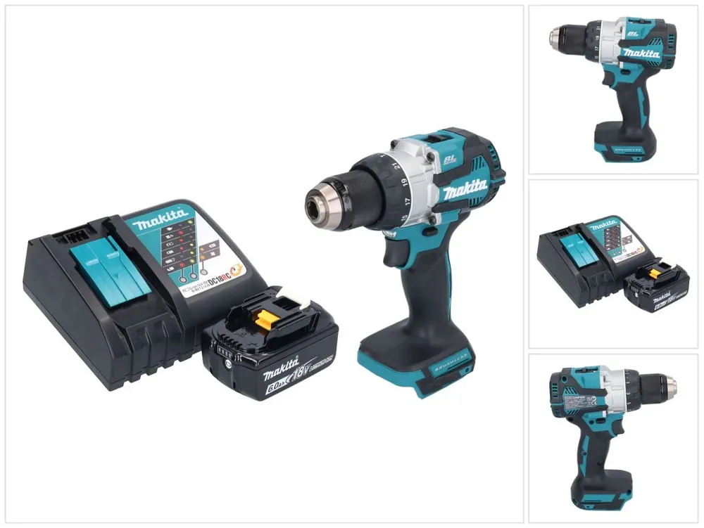 Garantierte Lieferung Makita DHP 489 RG1 Akku Schlagbohrschrauber 18 V 73 Nm Brushless + 1x Akku 6,0 Ah + Ladegerät