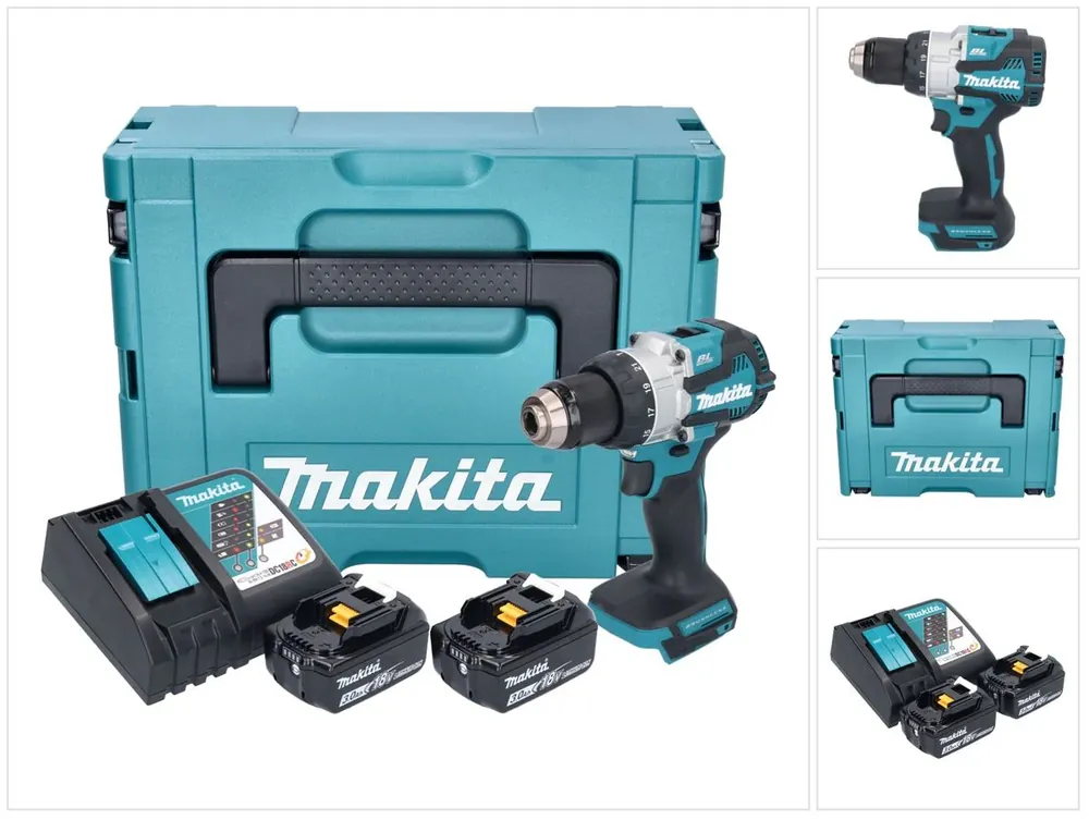 Makita DHP 489 RFJ Akku Schlagbohrschrauber 18 V 73 Nm Brushless + 2x Akku 3,0 Ah + Ladegerät + Makpac Bestseller