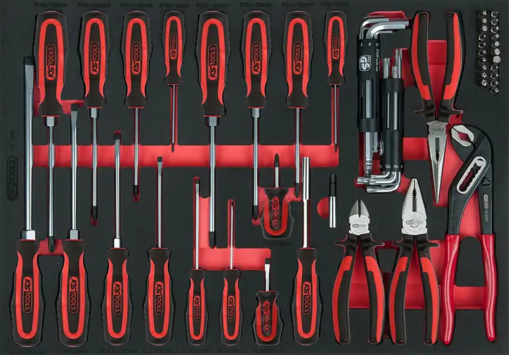 Echt KS TOOLS Zangen- und Schraubendreher-Satz, 59-tlg in 1/1 Systemeinlage ( 711.1059 )