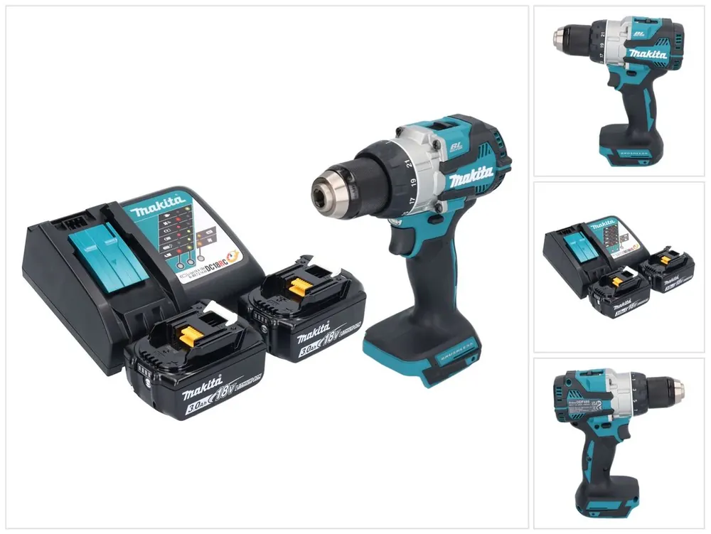 Makita DDF 489 RF Akku Bohrschrauber 18 V 73 Nm Brushless + 2x Akku 3,0 Ah + Ladegerät Preiswert