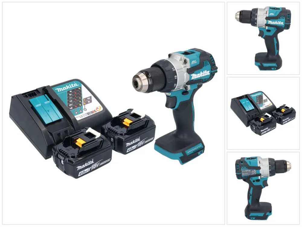 Begrenztes Angebot Makita DDF 489 RM Akku Bohrschrauber 18 V 73 Nm Brushless + 2x Akku 4,0 Ah + Ladegerät
