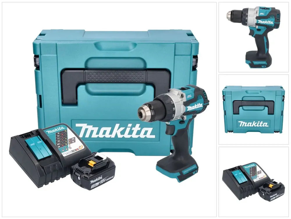 Makita DDF 489 RF1J Akku Bohrschrauber 18 V 73 Nm Brushless + 1x Akku 3,0 Ah + Ladegerät + Makpac Aktuell
