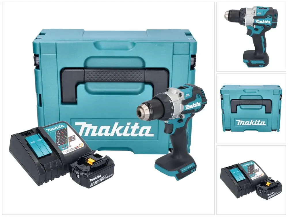 Finale Aktion Makita DDF 489 RM1J Akku Bohrschrauber 18 V 73 Nm Brushless + 1x Akku 4,0 Ah + Ladegerät + Makpac