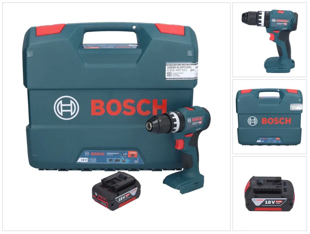 Bosch GSB 18V-45 Professional Akku Schlagbohrschrauber 18 V 45 Nm Brushless + 1x Akku 4,0 Ah + L-Case - ohne Ladegerät Highlight