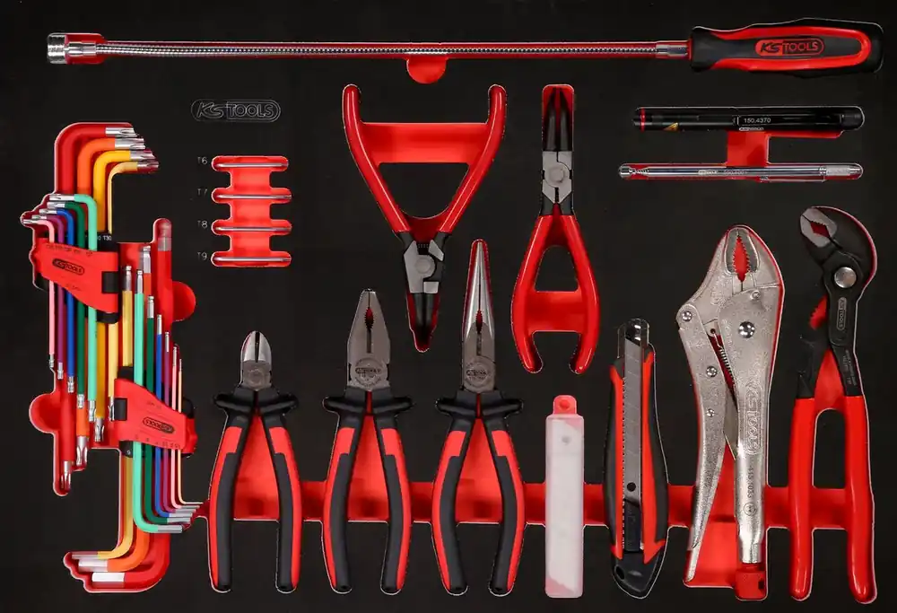 Schnäppchen KS TOOLS Zangen- / und Winkelstiftschlüssel-Satz in Schaumstoffeinlage, 45-tlg ( 811.0045 )