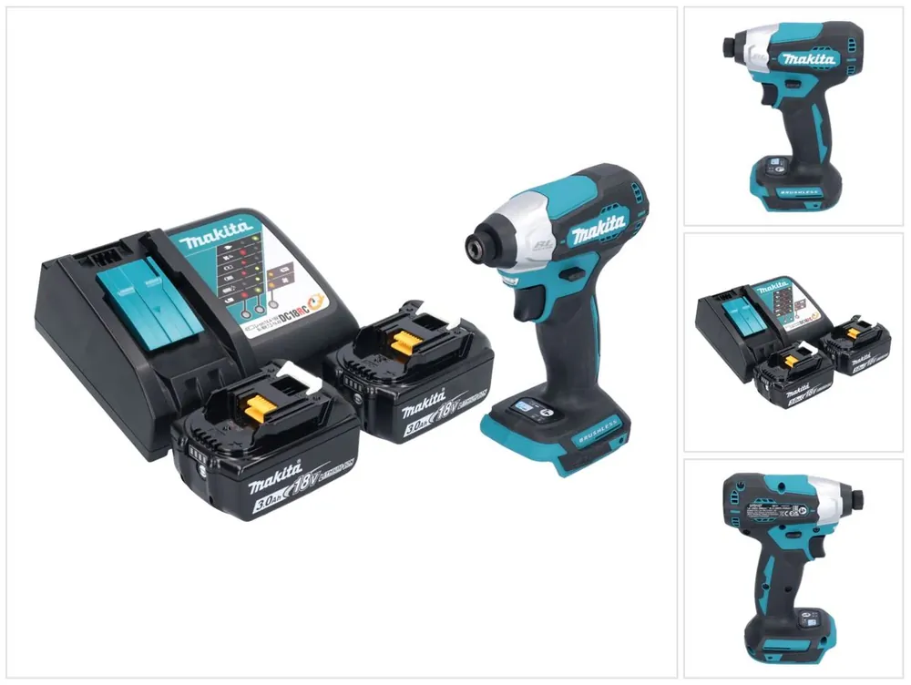 Neue Kollektion Makita DTD 157 RF Akku Schlagschrauber 18 V 140 Nm 1/4" Brushless + 2x Akku 3,0 Ah + Ladegerät