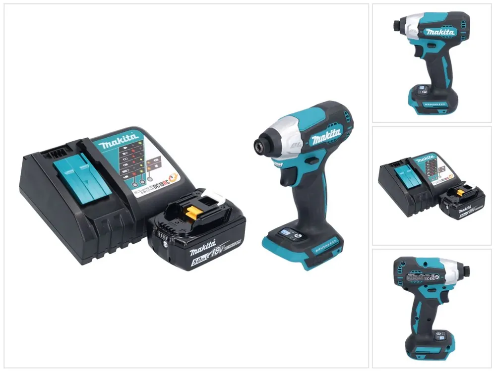 Makita DTD 157 RT1 Akku Schlagschrauber 18 V 140 Nm 1/4" Brushless + 1x Akku 5,0 Ah + Ladegerät Neuheit