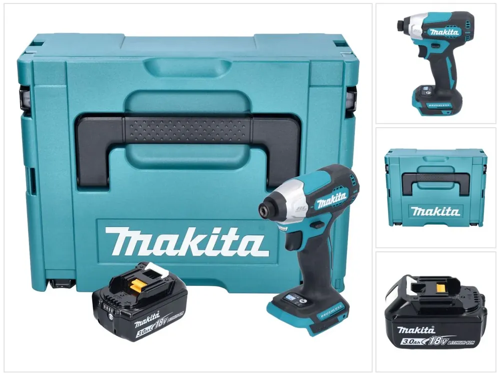 Makita DTD 157 F1J Akku Schlagschrauber 18 V 140 Nm 1/4" Brushless + 1x Akku 3,0 Ah + Makpac - ohne Ladegerät Garantierte Lieferung