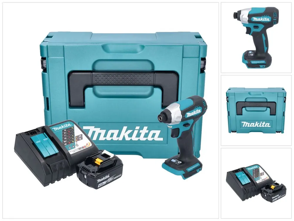 Makita DTD 157 RM1J Akku Schlagschrauber 18 V 140 Nm 1/4" Brushless + 1x Akku 4,0 Ah + Ladegerät + Makpac Meistverkauft