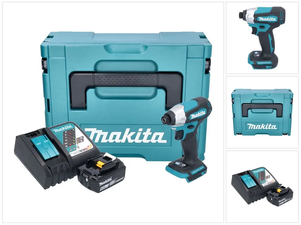 Finale Aktion Makita DTD 157 RG1J Akku Schlagschrauber 18 V 140 Nm 1/4" Brushless + 1x Akku 6,0 Ah + Ladegerät + Makpac